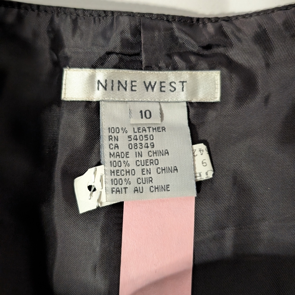 Nine West Dark Brown Leather Pants - Picture 4 of 5